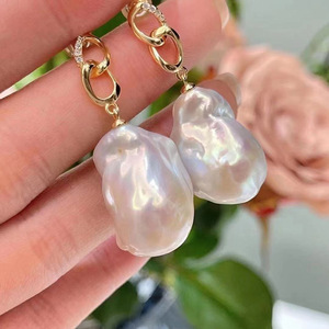 S925 Silver DIY Pearl Accessories 8-shaped Stand Earrings with 8-13mm Round Beads 2021 New Collection - Product Image 1