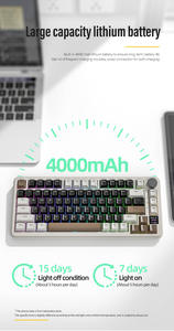 Aanval Haai X85 Pro Drie Mode Rgb Bt Draadloos Mechanisch Toetsenbord Met <span class=keywords><strong>Display</strong></span> Aangepast Hot Plug Spel Mechanisch Toetsenbord - Product Image 6