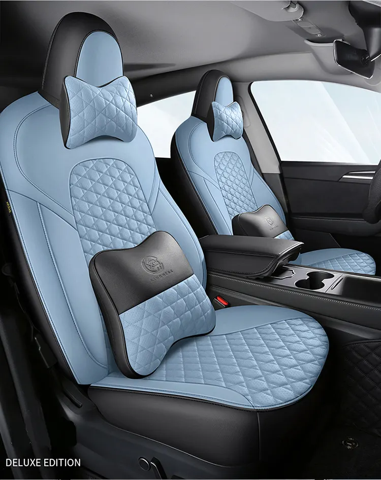 Custom Premium Lederen Autostoelhoes Full-Covering Fit Set Auto Accessoires Geschikt Voor Tesla Model 3/Y