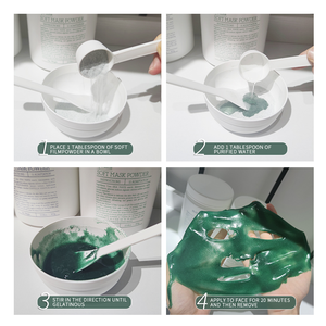 OEM Spirulina maschera facciale in polvere professionale per la cura della pelle idratante possiede proprietà antietà e disintossicanti jellymak - Product Image 6