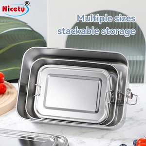 מיכל אחסון מזון מנירוסטה ללא BPA בנפחים של 550/850/1200/1400/2400 מ\\\"ל, קופסאות אוכל רב פעמיות ממתכת - Product Image 5
