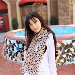 2021 thiết kế mới người phụ nữ đẹp mèo thiết kế khăn lụa đồ trang sức khăn voan - Product Image 2