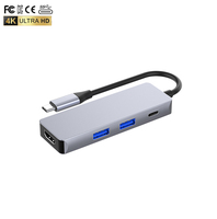 Hub Type C 4 en 1 Adaptateur HDMI 4K PD Hub HDMI 4 en 1 Station d'accueil USB C HDMI 4K OTG USB 3.0 Port PD Hub USB C