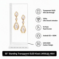 Peraga Oled transparan 55 inci layar Oled Digital transparan layar Oled 4k layar sentuh peraga Digital super tipis Dan peraga
