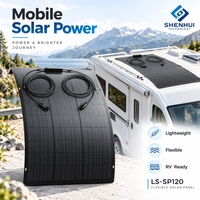 Panneau solaire flexible léger de 120 W, module photovoltaïque pour station d'alimentation portable, camping, camping-car et sauvegarde d'énergie d'urgence