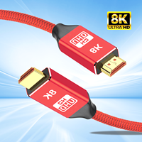 Câble de 2 m 8K 60 Hz avec gaine métallique et filet en nylon