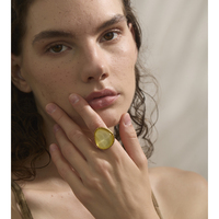 Bague ajustable JINYOU 7003 en acier inoxydable doré, bijou d'été, cadeau exquis, multicolore (blanc, rose, bleu, jaune) en résine