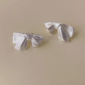 Sterling Silver S925 <b>Bow</b> Stud Earrings For Women <b>Gift</b> Jewelry Silver Color Elegant Fashion Accessory - Product Image 4