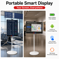 KEINONE Écran intelligent portable 32 pouces Android 13, écran tactile capacitif 10 points, CMS intégré, sur pied, OEM pour la vente au détail et les métros