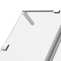 Porte pivotante en verre trempé avec cadre en alliage d'aluminium poli, design droit, cabine de douche moderne pour salle de bain, rectangulaire, ABS