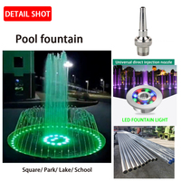 Fontaine d'eau musicale circulaire LED de luxe à changement de couleur, jet super puissant, en acier inoxydable, contrôle intelligent DMX512, pour jardin et cour