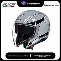 [Personnalisé] Casque de moto unisexe 3/4 pour scooter et vélo électrique, double visière, toutes saisons, certifié 3C/DOT