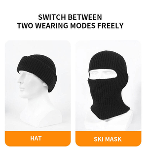 Großhandel Sportliche Wandelbare 2-in-1 Fahrrad-Sturmhaube Winter Winddichte Acryl-Strick Ski-Balaclava <span class=keywords><strong>Beanie</strong></span> mit Charakter-Design - Product Image 2