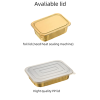 Récipient de papier d'aluminium de ligne aérienne avec le couvercle en plastique Plaque Offre Spéciale de papier d'aluminium de série d'or noir pour la cuisson/nourriture 50ml-6000ml