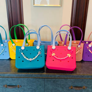 Sac de plage en EVA de haute qualité, grand, ouvert, impression de logo personnalisée pour femmes, <span class=keywords><strong>camping</strong></span> en plein air, shopping, sac à bandoulière, sac de plage - Product Image 4