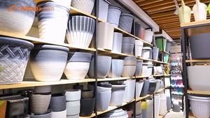 <span class=keywords><strong>Jardinière</strong></span> de grande taille pour fleurs, décoration d'intérieur et d'extérieur, en plastique PFA, revêtement en poudre, argent mat vintage, 50 cm, vente en gros - Product Image 5