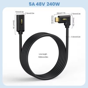 1m usb4 4.0 <span class=keywords><strong>90</strong></span> độ khuỷu tay Loại-C nam cho nữ cáp mở rộng 8k60hz sét đa chức năng 240W 5A 40V sạc nhanh - Product Image 2