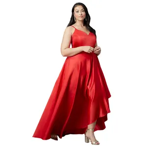 Abito da ballo da damigella d'onore da sposa in raso da donna abiti da festa formale abiti da sera lunghi bordeaux plus size dre da donna