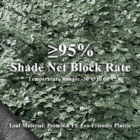 Clôture artificielle de haie 2x3m avec support en maille noire, résistante aux UV, écran d'intimité en feuilles de lierre luxuriantes pour la décoration murale de jardin