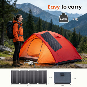 ALECTER Cargador Solar Monocristalino Plegable de 36W, Panel Fotovoltaico Portátil Resistente a la Intemperie IP65 para Camping, Senderismo y Energía Fuera de la Red - Product Image 4