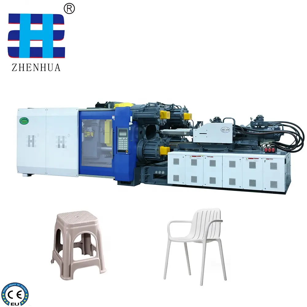 ZHENHUA 650ton big Two Platen Plastic Injection Molding Machine for Chair with CE certificate