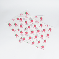 Papier ciré personnalisé blanc avec motif fraise coloré, résistant à la graisse, pour emballage alimentaire en gros pour boulangeries, restaurants et plats à emporter