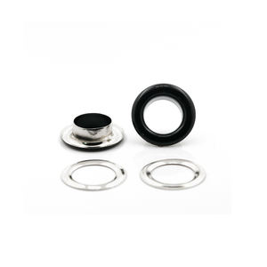 Yuvarlak kenar Metal kuşgözü siyah fırında boya pirinç kuşgözü Grommet giysi ve ayakkabı için - Product Image 2