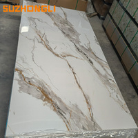 Panneau mural en PVC 3D effet marbre 1220*2440 3mm, motif riche, estampage à chaud, panneau décoratif UV pour la décoration de la maison, de l'hôtel, du KTV