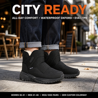 Bottes de neige unisexes OEM à enfiler, chaudes, doublées de fourrure, imperméables, antidérapantes, pour femme, à plateforme, pour l'extérieur