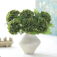Buket Bunga Hydrangea Buatan Besar 154 Kelopak Hijau Biru Real Touch EVA untuk Dekorasi Pernikahan, Rumah, Meja, Wisuda
