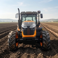 Tracteur agricole 4x4 de 180 ch avec moteur YTO, transmission par engrenages, machine agricole robuste pour le travail du sol