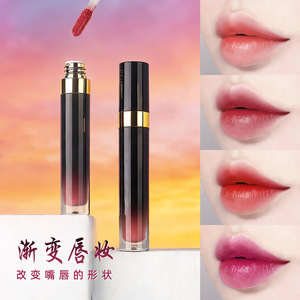 Gloss à lèvres nude noir en tube rond 5ml, fini brillant, effet dégradé - Product Image 1