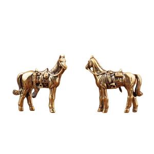 1pc Ornamen Kuda Zodiak Hiasan Teh Kerajinan Tangan Dekorasi Kecil dari Kuningan Patung Kuda Kuningan Grosir - Product Image 3