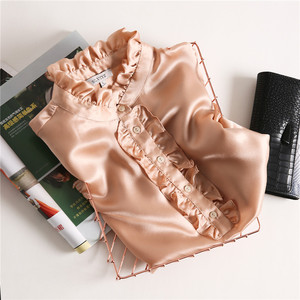 Camicia a maniche lunghe in <span class=keywords><strong>seta</strong></span> con bordo dell'orecchio in legno per <span class=keywords><strong>camicie</strong></span> di <span class=keywords><strong>seta</strong></span> di Design da <span class=keywords><strong>donna</strong></span> - Product Image 6