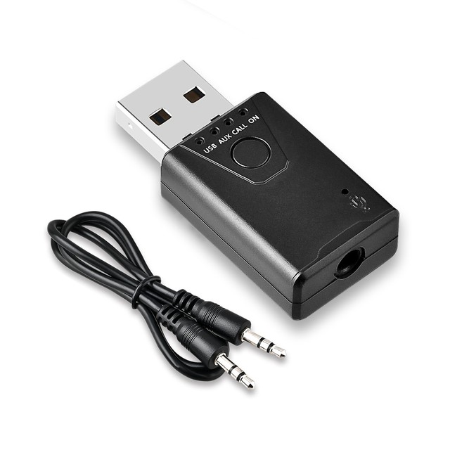 USB Bluetooth 5.4 Audio Receiver 3.5mm Aux Wireless Music Stereo Adapter with Mic for Car Speaker Headphones PC Transmitter