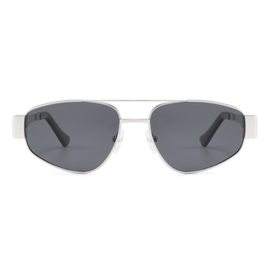 <b>Pilot</b> Sunglasses Full Rim Metal Frame Rectangle Shape Dark Gray Lenses UV400 Protection Unisex Adult Outdoors - Product Image 1