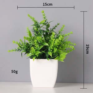 Lanxinfang Plante verte artificielle <span class=keywords><strong>en</strong></span> <span class=keywords><strong>pot</strong></span> faite à la main transfrontalière, décoration <span class=keywords><strong>de</strong></span> la maison, décoration <span class=keywords><strong>de</strong></span> bureau, modèle <span class=keywords><strong>de</strong></span> bonsaï 004 artificiel - Product Image 1