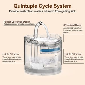 <span class=keywords><strong>Cycle</strong></span> automatique distributeur d'eau intelligent pour chat et chien motif solide fournitures pour animaux de compagnie fontaine usine en gros pour animaux - Product Image 5