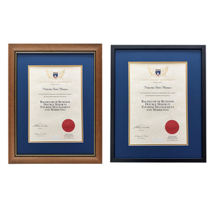 Mondon Tùy Chỉnh Kích Thước Gỗ Màu Vàng Tốt Nghiệp Bằng Tốt Nghiệp Khung Giấy Chứng Nhận Khung Với Dòng Vàng UV In - Product Image 3