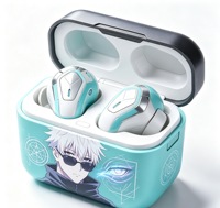 Écouteurs sans fil à motif anime, bleus, avec réduction de bruit automatique, intra-auriculaires, charge rapide