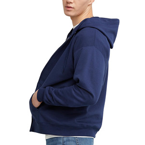 Personalizado de alta calidad de peso pesado de gran tamaño Streetwear Basics algodón mezclado hombres Sudadera con capucha Unisex liso cremallera completa sudadera estampado - Product Image 2