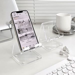 Acrylic Transparent Plastic Yuuyo <b>Foldable</b> Minimalist Design Desktop Phone Stand for <b>Desk</b> Use - Product Image 1