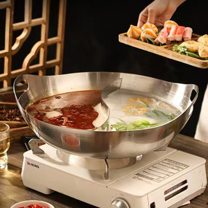 Трехслойная посуда из нержавеющей стали, суп с двойным вкусом, китайский горячий горшок, кастрюля для запекания, кастрюля для сябу-шабу - Product Image 4