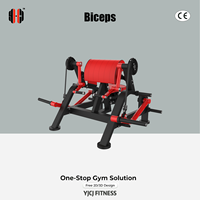 Machine à biceps en acier autonome avec leviers séparés, coussinets de coude larges, supports de poids latéraux et base renforcée pour salles de sport commerciales