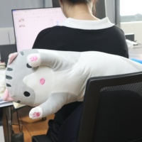 Fabricant professionnel chinois de gros, peluche chat géant doux et mignon de 70 cm, compagnon de sommeil en coton PP