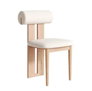 Nordic solid wood dining chairs rubber French chairs backrest chairs soft bags household minimalist restaurant furniture
