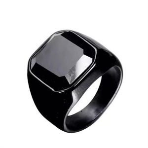 Fashion Punk Style Black Plated Emerald Ruby Gemstone <b>Ring</b> Jewelry <b>for</b> <b>Men</b> - Product Image 4