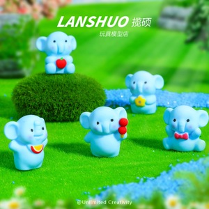 Lanshuo Resin Cartoon <b>Elephant</b> Miniature 3D <b>Decor</b> Home Decoration Craft Model Toy - Product Image 1