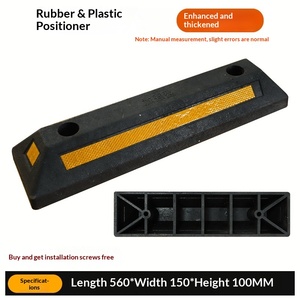 Fermaruota per Garage OLIVER, Limitatore di Parcheggio in Gomma e Plastica, Blocco di Retromarcia per Auto - Product Image 6