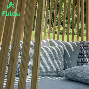 Kolam Renang taman teras Hotel semua cuaca bingkai aluminium <span class=keywords><strong>Daybed</strong></span> dengan kanopi luar ruangan PE anyaman rotan Lounge tempat tidur matahari - Product Image 3